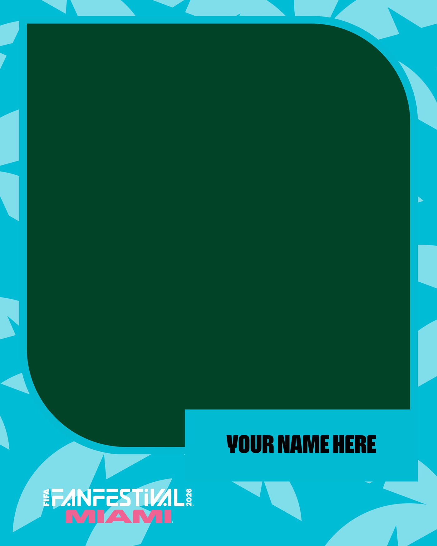 Cyan lineup-teaser template with green photo frame